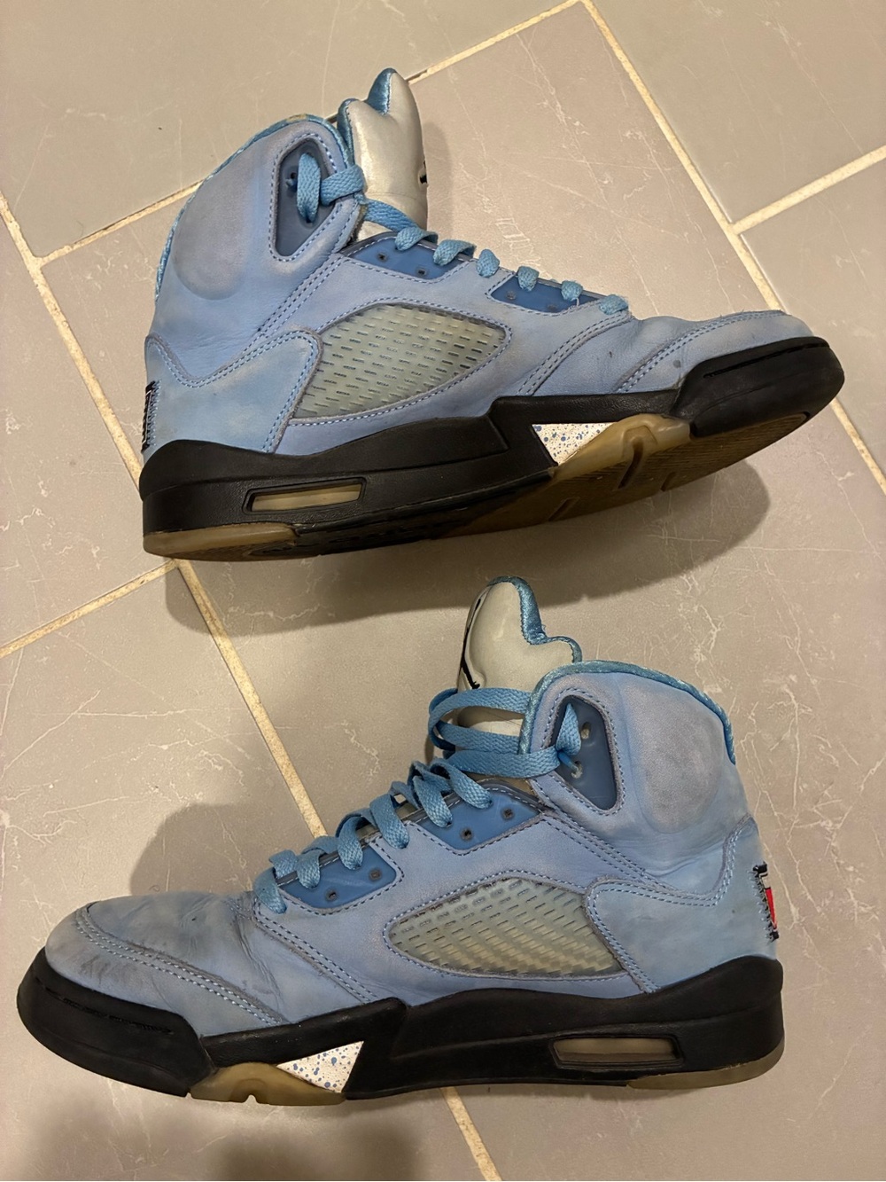 Nike Air Jordan 5 UNC University Blue Men's Suede Blue High-Top Sneakers